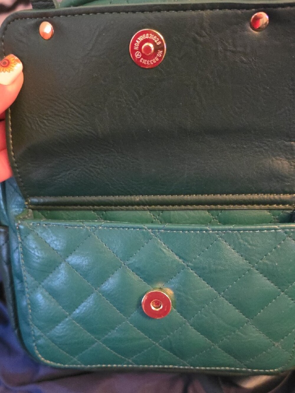 Loungefly Teal Quilted Mini Backpack with Chip 'n' Dale Pin - Picture 4 of 4